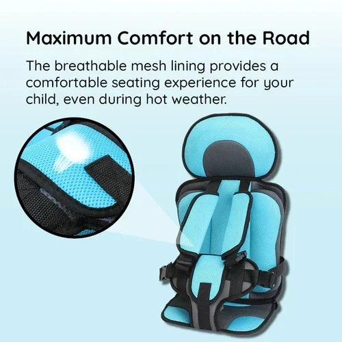 Compact Travel Booster Seat for Kids with 5-Point Safety Harness & Portable Folding Design for Car, Taxi & Plane | Perfect for Toddlers &