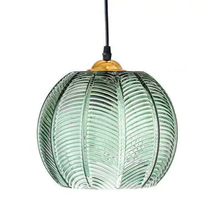 Hanging Ceiling Fixture with Organic Foliage Motif in Translucent Green – 12-Inch Diameter Drop Light for Dining Area, Kitchen Island, or Be