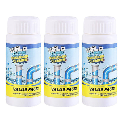 Foaming Pipe Unblocker Powder for Kitchen & Bathroom Drains – Enzyme Formula Dissolves Hair, Grease & Soap Scum, Safe for All Plumbing
