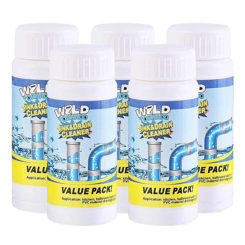Enzymatic Foaming Powder Pipe Opener for Kitchen & Bathroom Drains, Clears Hair & Grease Clogs, Safe Non-Corrosive Formula for All Plumbing,