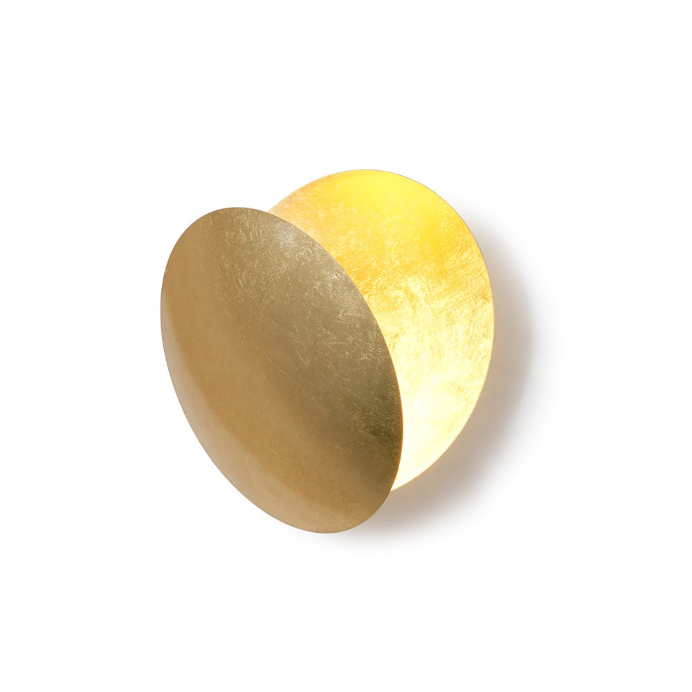 Rotating LED Wall Sconce Light Fixture – 9 in Aluminum Disc Lamp for Bedrooms, Hallways & Accent Lighting | Gold White Copper Black