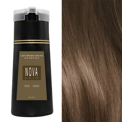 Hair Color Shampoo – Ammonia-Free Gray Coverage in 10 Minutes – Enriched with Fo-ti, Ginseng & Mushroom Extract for Healthy Shine