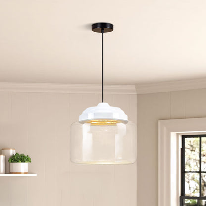 Kids Room Glass Hanging Lamp 8.7 Inches Round Ceiling Light with Fun Animal Characters Nursery Fixture Bedroom Decor for Children Playroom L