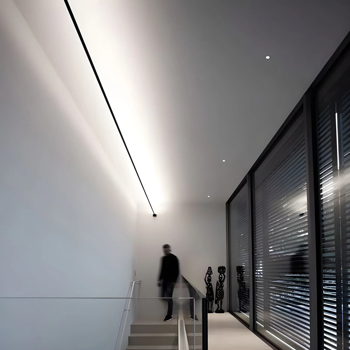 Linear LED Strip Light Fixture RGBW Color Changing Dimmable Stainless Steel Acrylic for Bedroom Living Room Office Hallway Modern Indoor Déc