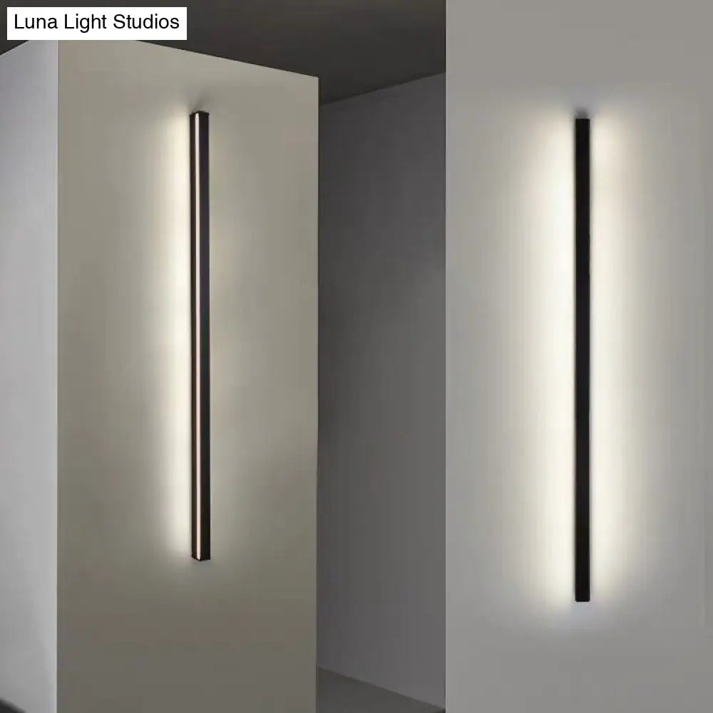Modern Black LED Wall Light Fixture – Vertical or Horizontal Install for Hallway, Bedroom & Living Room