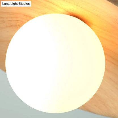 Wooden Semi-Flush Ceiling Lamp – Compact Round G9 Fixture for Hallways & Bedrooms – Mission-Style Recessed Design