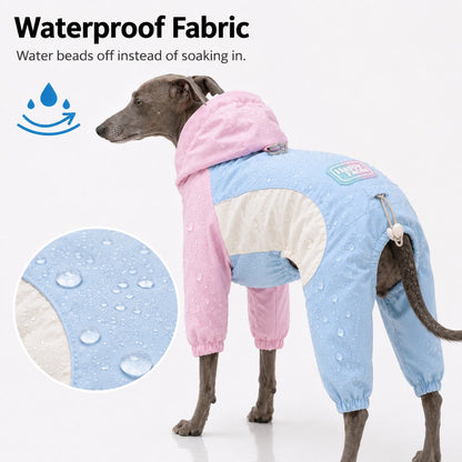 Ortekor Waterproof Dog Rain Suit for Rainy Walks - Full-Body Mud & Splash Protection