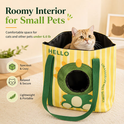 Ortekor Portable Small Pet Travel Tote Bag for Daily Outings - Lightweight Peek-Out Carrier for Cats & Puppies Under 6.6 lb