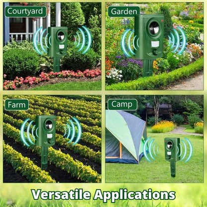 Outdoor Motion-Activated Ultrasonic Animal Deterrent for Yards & Gardens – Weatherproof Pest Control Device