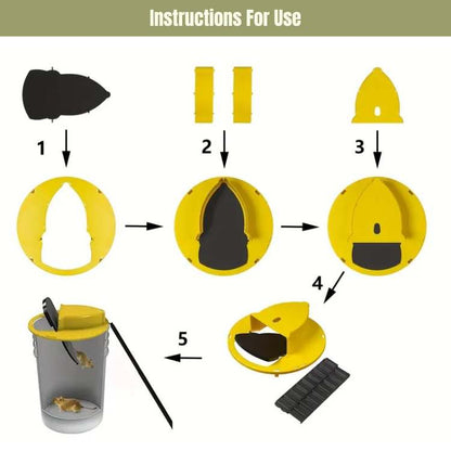 Auto-Reset Rodent Trap with Tipping Platform for Bucket – Reusable Hands-Free Mouse & Rat Catcher for Home, Garage & Barn