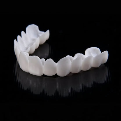 Snap-On Teeth Veneers for Upper Teeth | Temporary Cosmetic Dental Cover for Bright Confident Smile | Reusable Prosthetic Cap with Natural