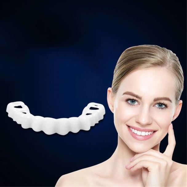 Clip-On Cosmetic Tooth Veneers – Temporary Smile Cover with Heat-Moldable Fit for Natural White Appearance