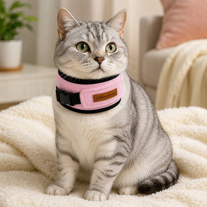 Ortekor Soft Cat Recovery Collar for Post-Surgery Care - Adjustable Anti-Lick Fleece Neck Wrap