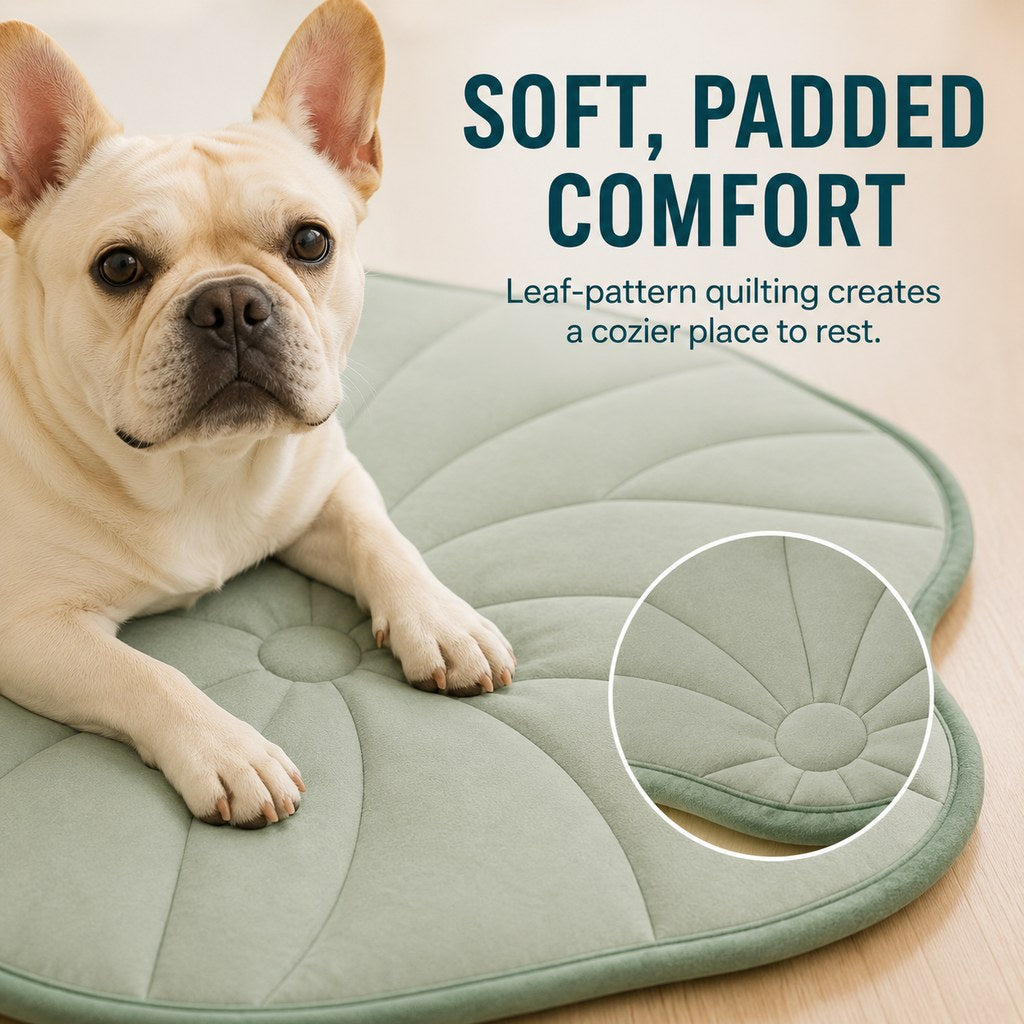 Ortekor Lotus Leaf Cooling Pet Mat for Floors, Sofas, Crates & Car Seats - Reversible Washable Comfort for Warm Days