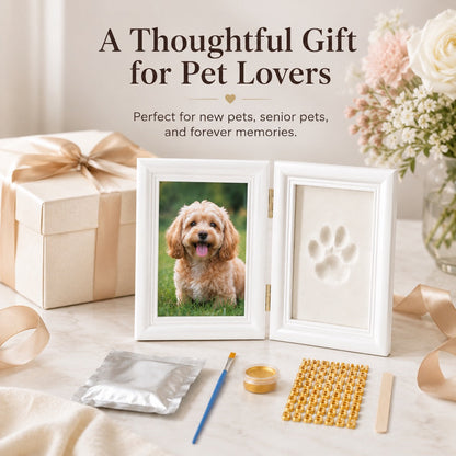 Ortekor Pet Paw Print Frame Kit for Dogs & Cats - DIY Keepsake Photo Frame for Home Display, First Paw Memories & Pet Loss Sympathy Gift