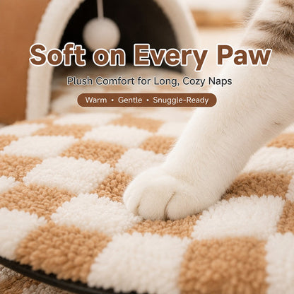 Ortekor 3-in-1 Multi-Cat Tunnel Bed & Play Mat for Indoor Cats - Spacious Cozy Hideaway for Shared Rest, Play & Less Bed Competition