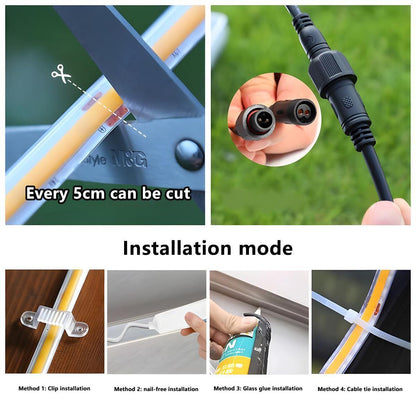 Solar-Powered Flexible Pathway Light Strip 16.4 ft Warm Glow Waterproof Deck Stair Accent Lighting for Patios Driveways Garden Borders Pergo