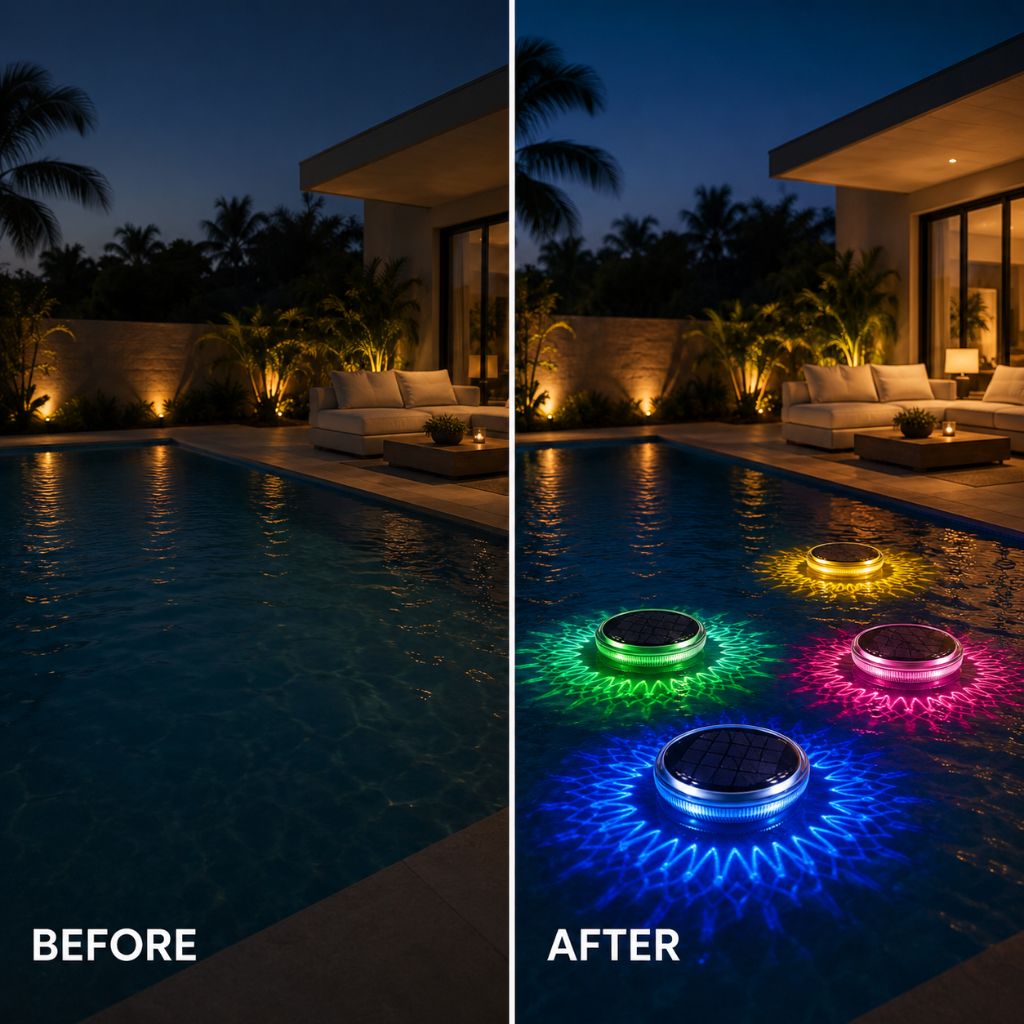 Waterproof LED Pool Float Light with Remote – Solar Powered, 9 Colors, Timer & Auto-On for Swimming Pools