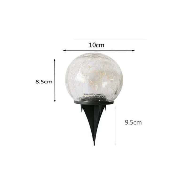 Solar-Powered Textured Globe Stake Light 6 Inch Waterproof LED Pathway Garden Yard Decoration Automatic Dusk Dawn Sensor Ambient Glow Landsc