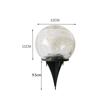 Solar-Powered Textured Globe Stake Light 6 Inch Waterproof LED Pathway Garden Yard Decoration Automatic Dusk Dawn Sensor Ambient Glow Landsc