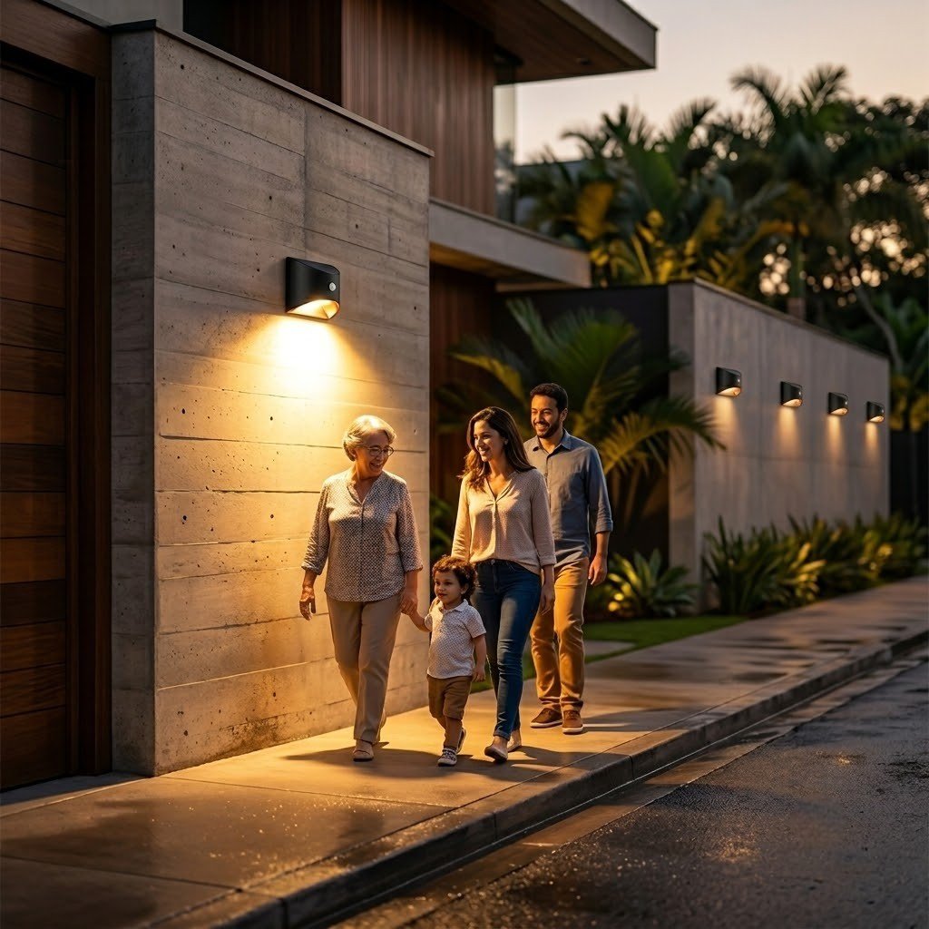 Motion-Sensing Solar Security Light for Fence, Garden & Porch – Stainless Steel Outdoor Wall Sconce with PIR Sensor & IP65 Weather