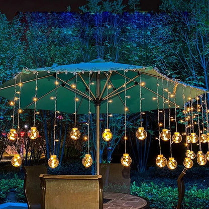 Outdoor Solar LED Decorative String Lights 10 ft Weatherproof Hanging Bulbs for Patio Garden Pergola Backyard Deck