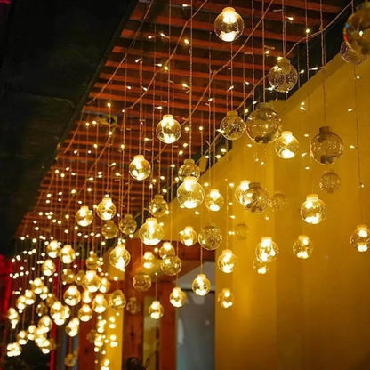 Outdoor Solar LED Decorative String Lights 10 ft Weatherproof Hanging Bulbs for Patio Garden Pergola Backyard Deck