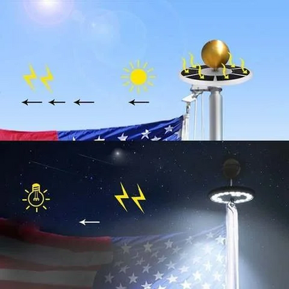 Solar Flagpole Light 700 Lumen 26 LED Automatic Dusk Sensor Weatherproof for Outdoor Flags Patriotic American Flag Pole