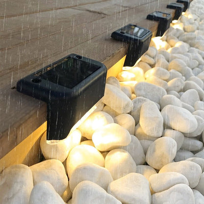 LED Step Light Solar Powered Waterproof 2-Inch ABS Housing for Deck Pathway Garden Stairs Night Safety Outdoor Lighting