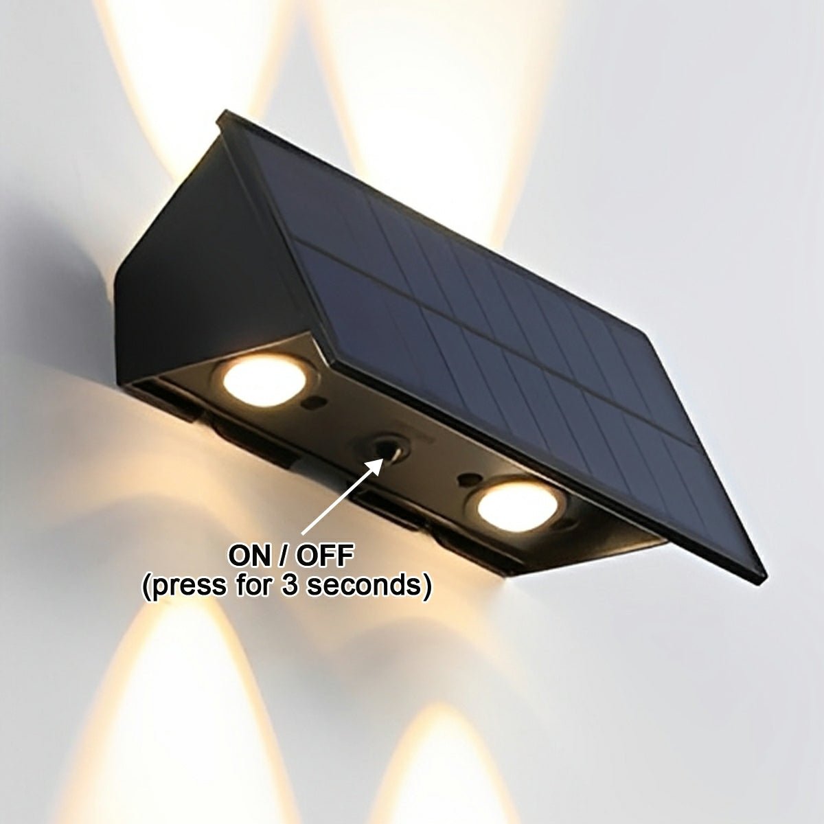 Solar LED Outdoor Sconce Black Waterproof Up Down Wall Light for Patio Garden Entrance Facade