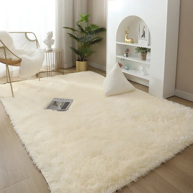 Plush Shag Area Rug for Living Room & Bedroom - Soft Non-Slip Floor Mat Polyester Carpet Runner for Home Decor