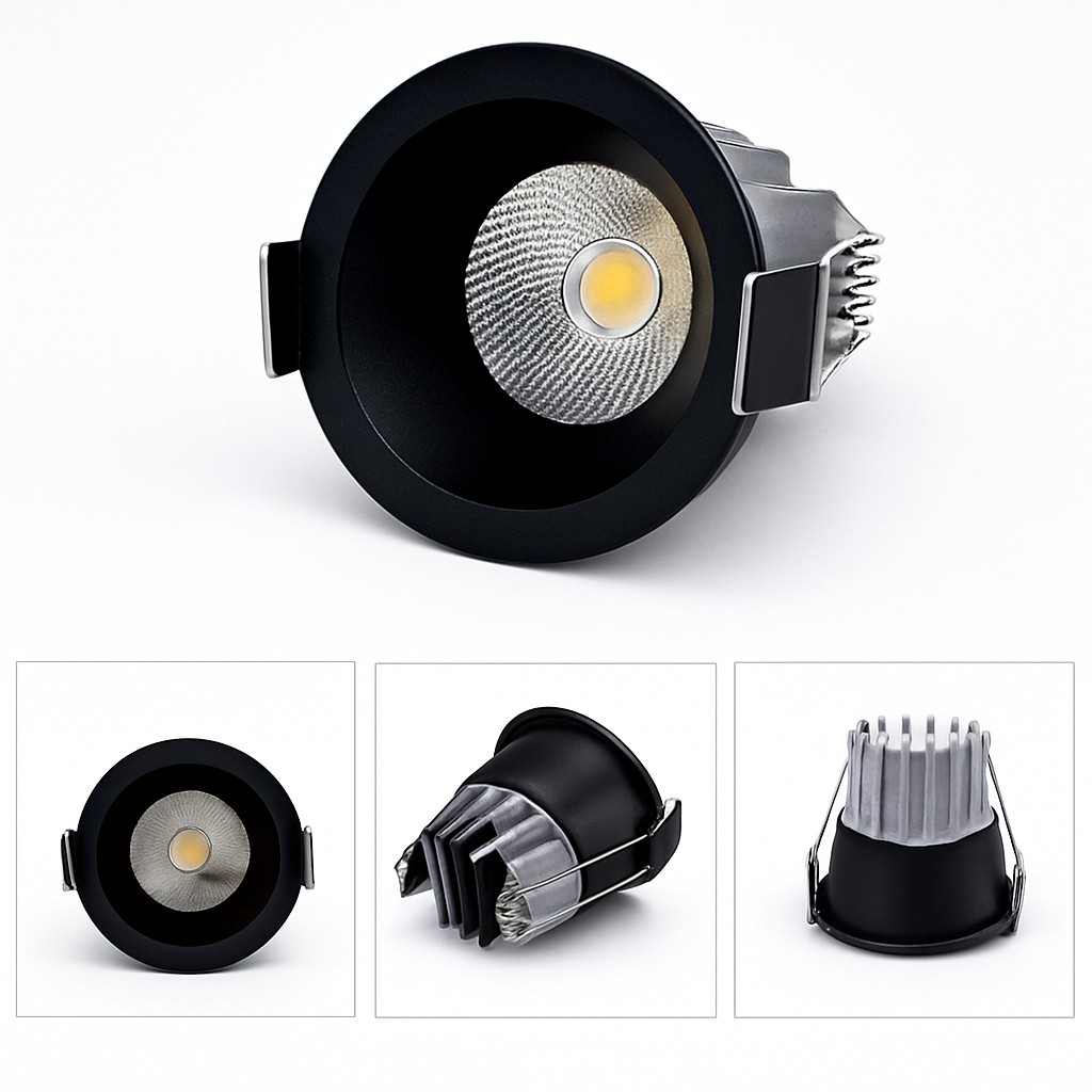 Recessed LED Ceiling Spotlight | Dimmable COB Downlight for Kitchen & Bedroom | Anti-Glare Aluminum Housing | 3W or 5W Options