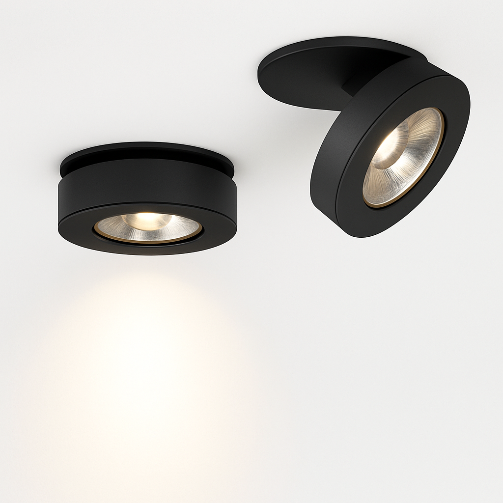 Adjustable Recessed LED Spotlight – Round Aluminum Downlight for Ceilings, Dimmable Accent Lighting for Kitchen, Living Room, Hallway &
