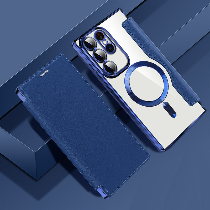 Samsung Galaxy Wallet Case with Ring Stand & Magnetic Closure – Vegan Leather Flip Cover Card Holder