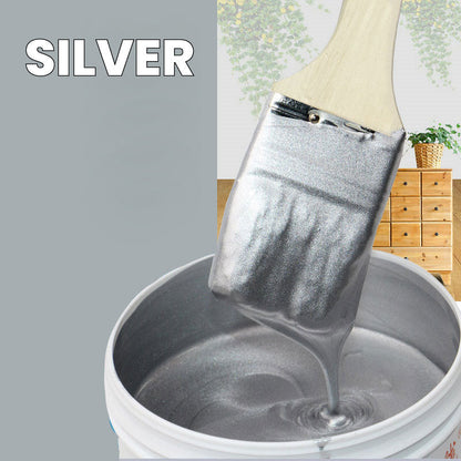 Water-Based Metallic Paint Gold & Silver Leafing Effect for Furniture DIY Craft Projects Interior Decoration Non-Toxic Spray Brush Roller