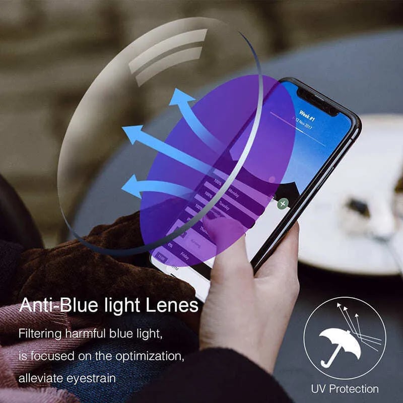 Progressive Reading Glasses with Blue Light Filter for Near & Distance Vision | Anti-Reflective Multifocal Eyewear | Lightweight TR90 Frame
