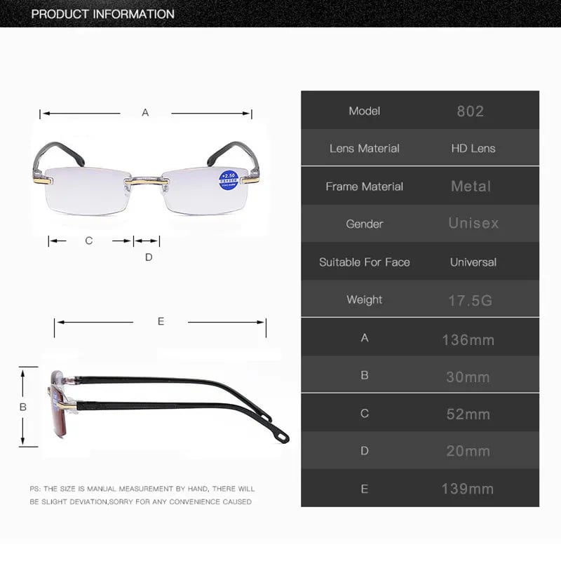 Progressive Reading Glasses with Blue Light Filter for Near & Distance Vision | Anti-Reflective Multifocal Eyewear | Lightweight TR90 Frame