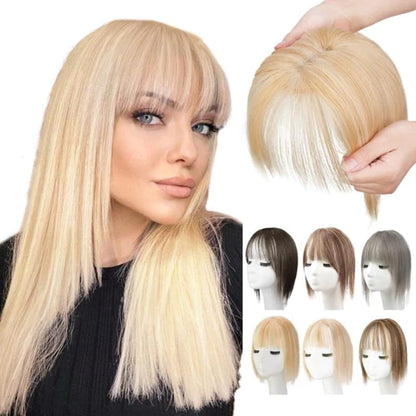 Clip-In Bangs Hairpiece with Side Swept Layers – Instant Fringe Look for Any Occasion | Natural Texture Heat Stylable