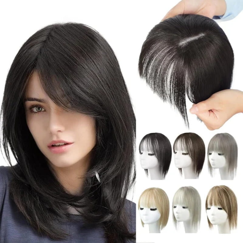 Clip-In Bangs Hairpiece with Side Swept Layers – Instant Fringe Look for Any Occasion | Natural Texture Heat Stylable