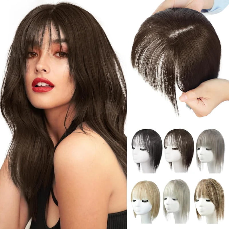 Clip-In Bangs Hairpiece with Side Swept Layers – Instant Fringe Look for Any Occasion | Natural Texture Heat Stylable