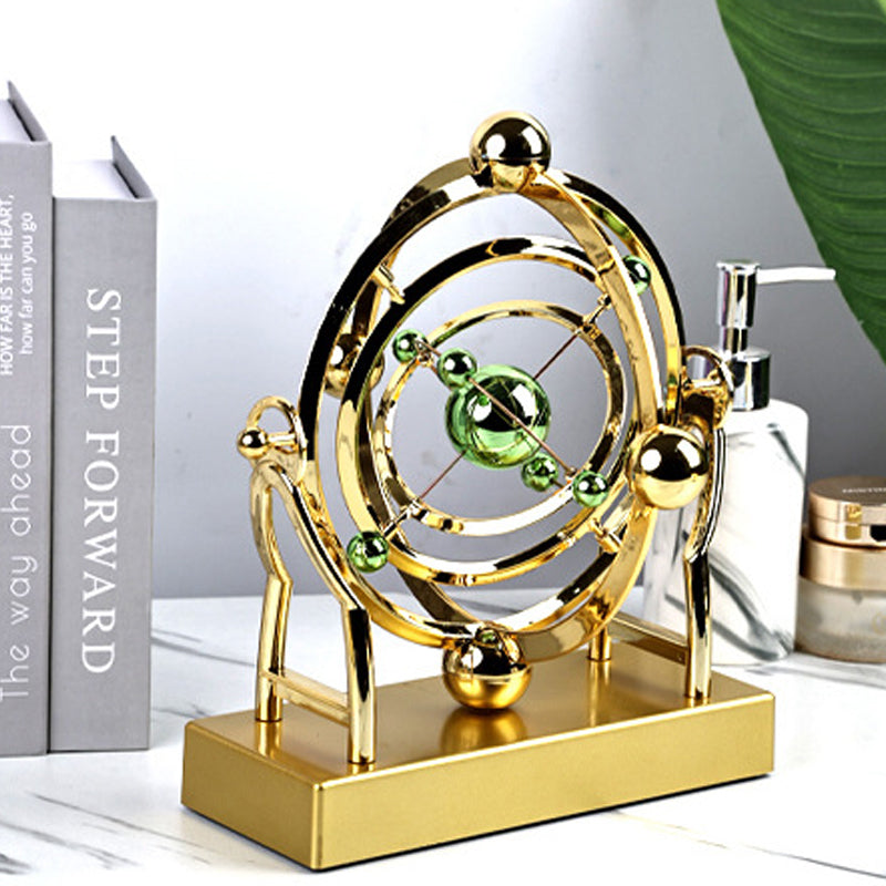 Desktop Kinetic Sculpture Metal Balance Toy Rotating Sphere Art Piece for Office Desk Home Decor Physics Gift