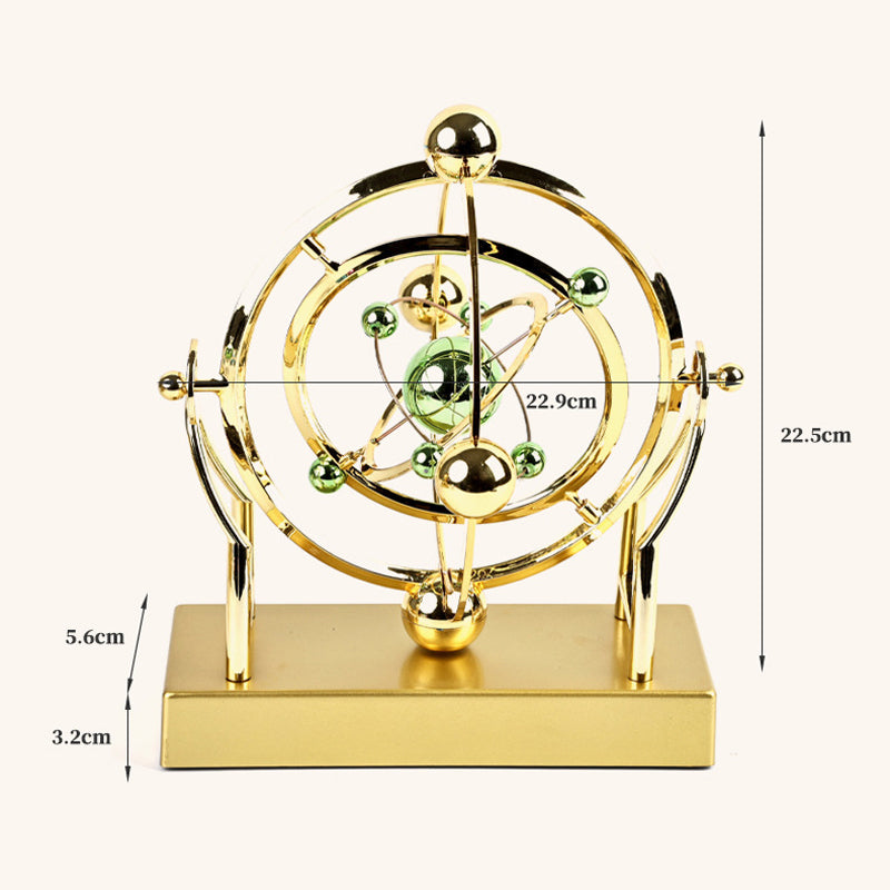 Desktop Kinetic Sculpture Metal Balance Toy Rotating Sphere Art Piece for Office Desk Home Decor Physics Gift