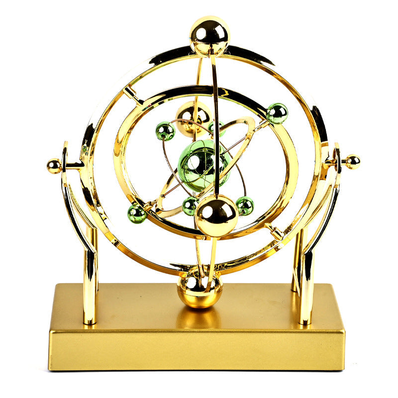 Desktop Kinetic Sculpture Metal Balance Toy Rotating Sphere Art Piece for Office Desk Home Decor Physics Gift