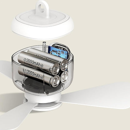 Rechargeable Ceiling Fan with LED Lights & Remote Control | Powerful Airflow for Comfort in Any Space