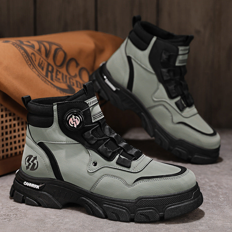 Dial-Adjust Work Shoes with 2-Second Twist Fit System for Workshop & Garage Use