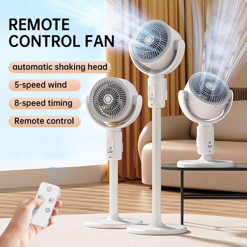 Whisper-Quiet Pedestal Fan with Remote Control USB-Powered 5-Speed Oscillating Tower Fan for Bedroom Office Living Room Adjustable Height Na