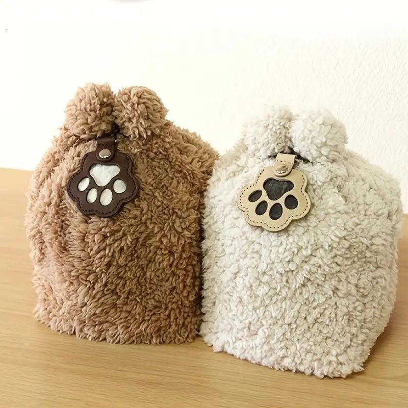 Genuine Leather Pet Memorial Keychain with Embossed Paw Print for Dog & Cat Lovers