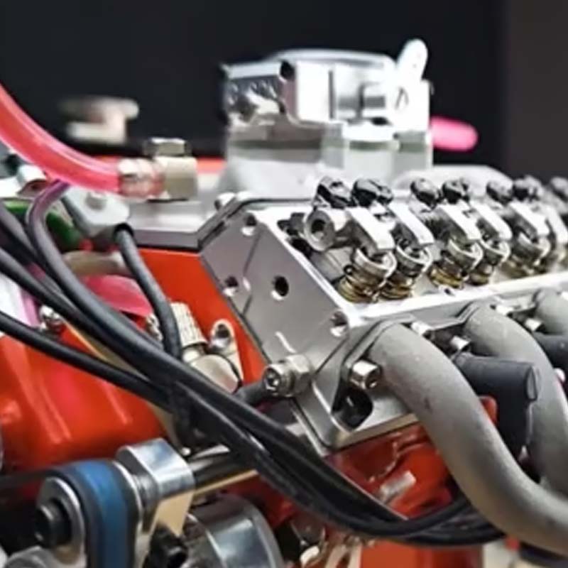 Working V8 Gasoline Engine Model Kit Metal Miniature Motor CDI Ignition RC Compatible Small Block OHV Educational Mechanical Build Desktop