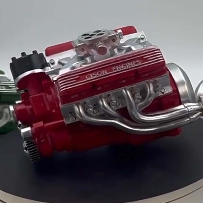 Working V8 Gasoline Engine Model Kit Metal Miniature Motor CDI Ignition RC Compatible Small Block OHV Educational Mechanical Build Desktop