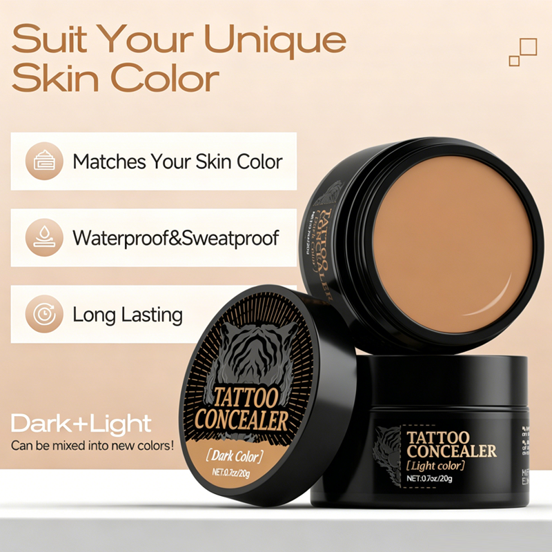 Two-Tone Water-Resistant Concealer Cream for Scars, Blemishes & Skin Discoloration – Custom Match Coverage